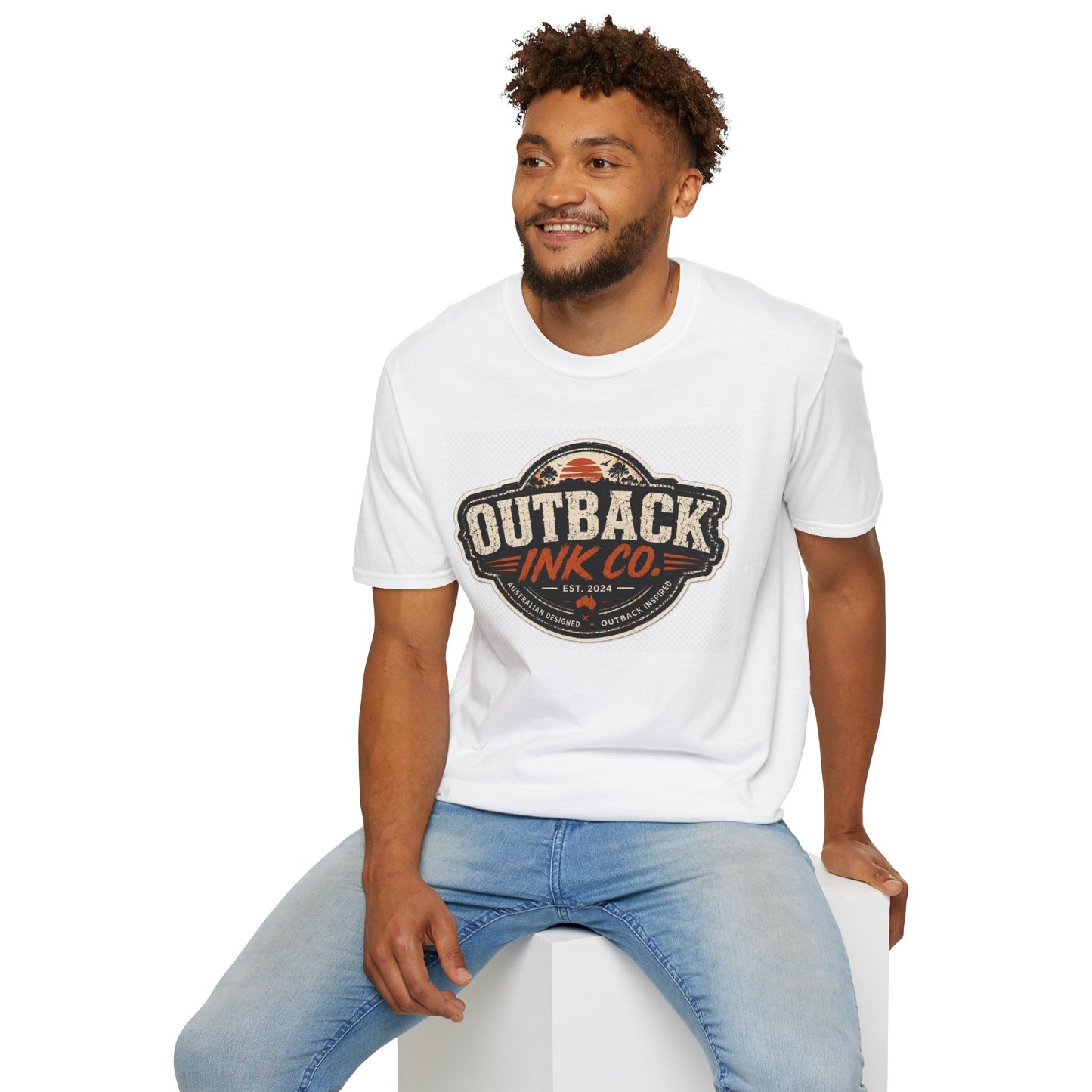 Outback Ink Co. Vintage Logo T-Shirt — Retro Australian Ink Studio Tee