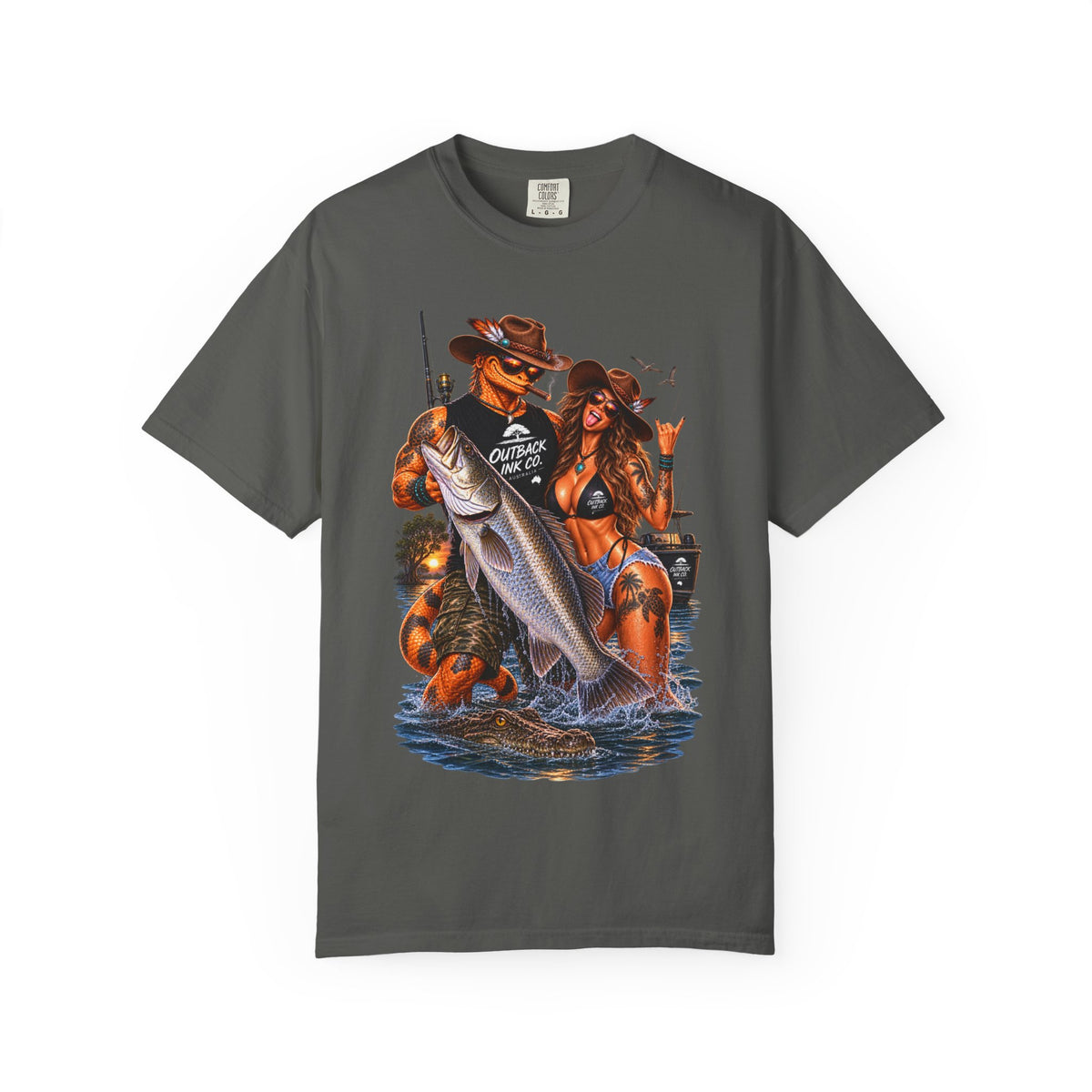Fishing Team Graphic T-Shirt — "Catch of the Day" Retro Beach Vibe