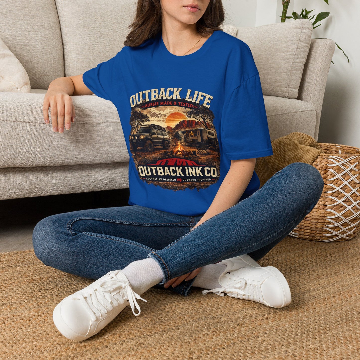 Outback Life Graphic T-Shirt — Aussie Made Caravan & Camper Sunset Tee