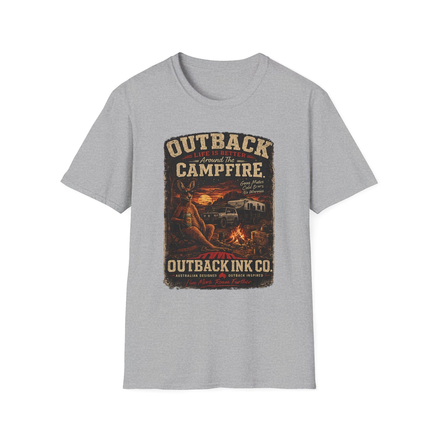 Campfire Outback T-Shirt — "Outback Campfire" Vintage Outdoor Graphic Tee