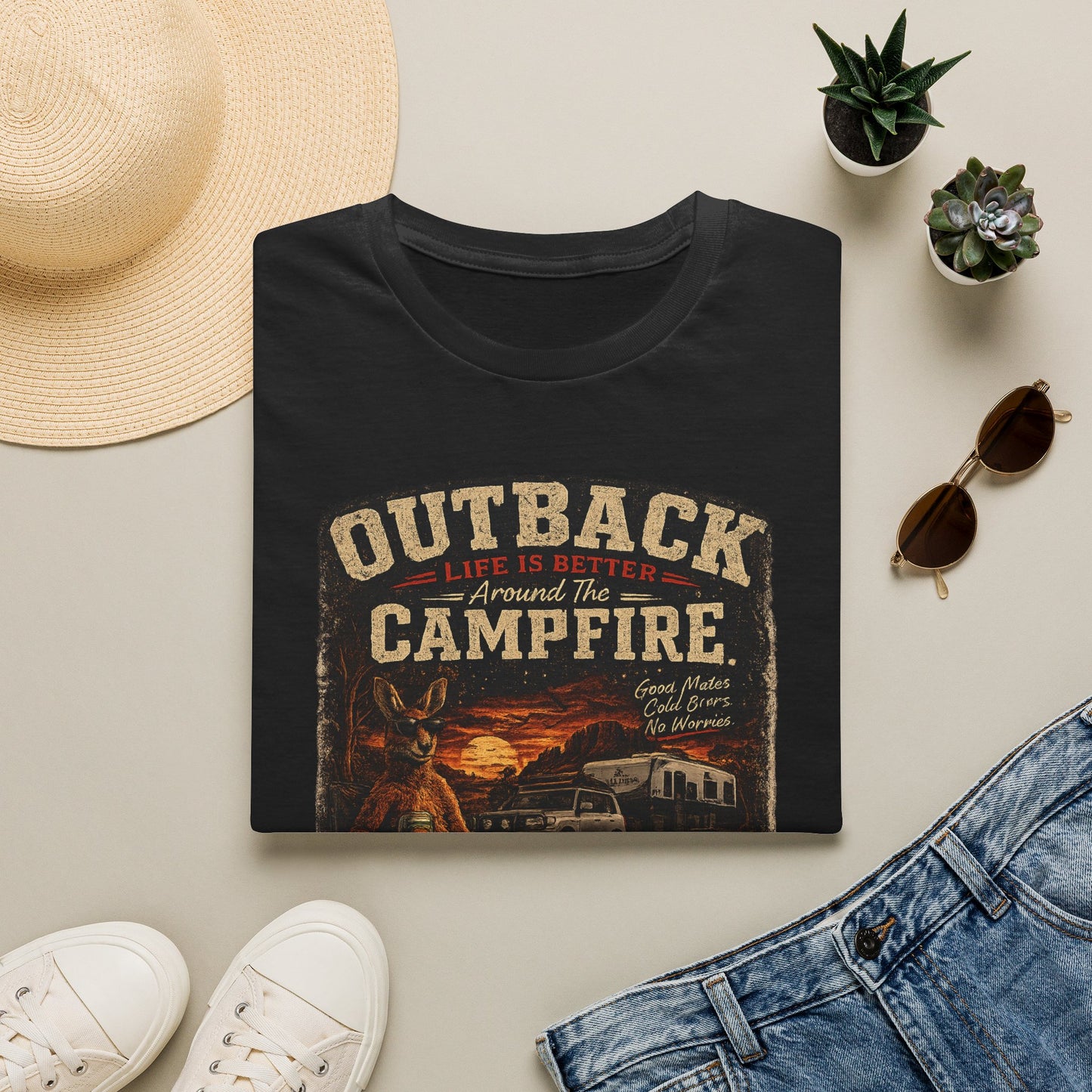 Campfire Outback T-Shirt — "Outback Campfire" Vintage Outdoor Graphic Tee