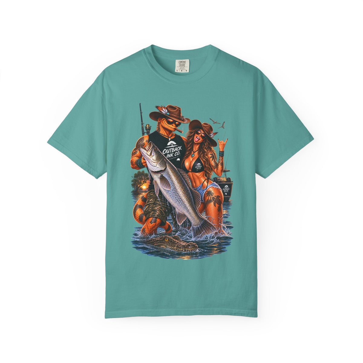 Fishing Team Graphic T-Shirt — "Catch of the Day" Retro Beach Vibe