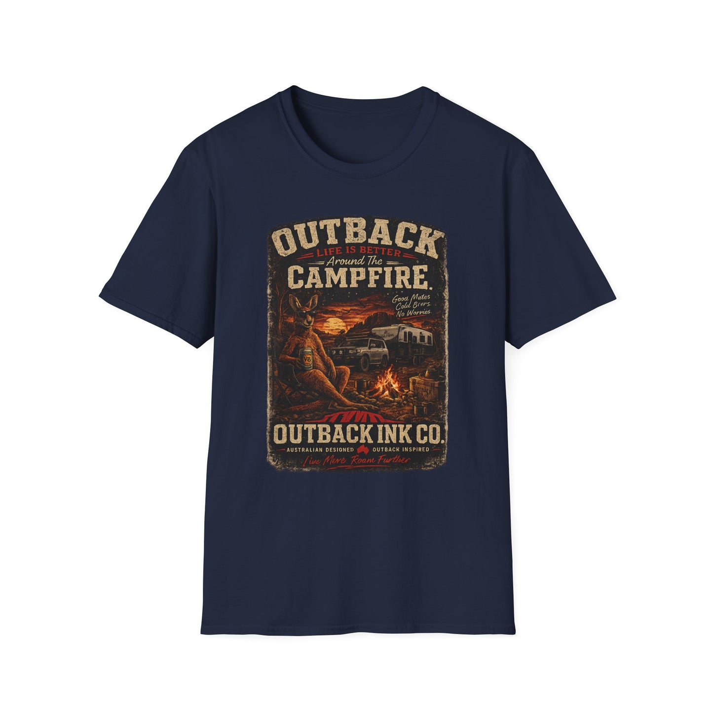 Campfire Outback T-Shirt — "Outback Campfire" Vintage Outdoor Graphic Tee