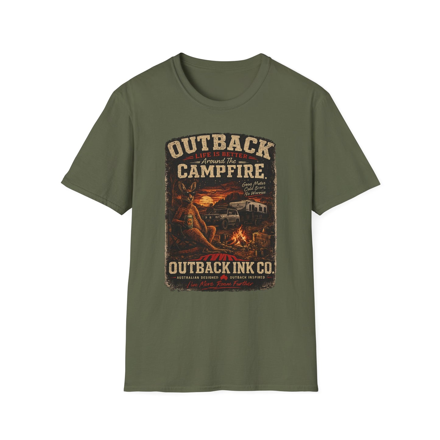 Campfire Outback T-Shirt — "Outback Campfire" Vintage Outdoor Graphic Tee