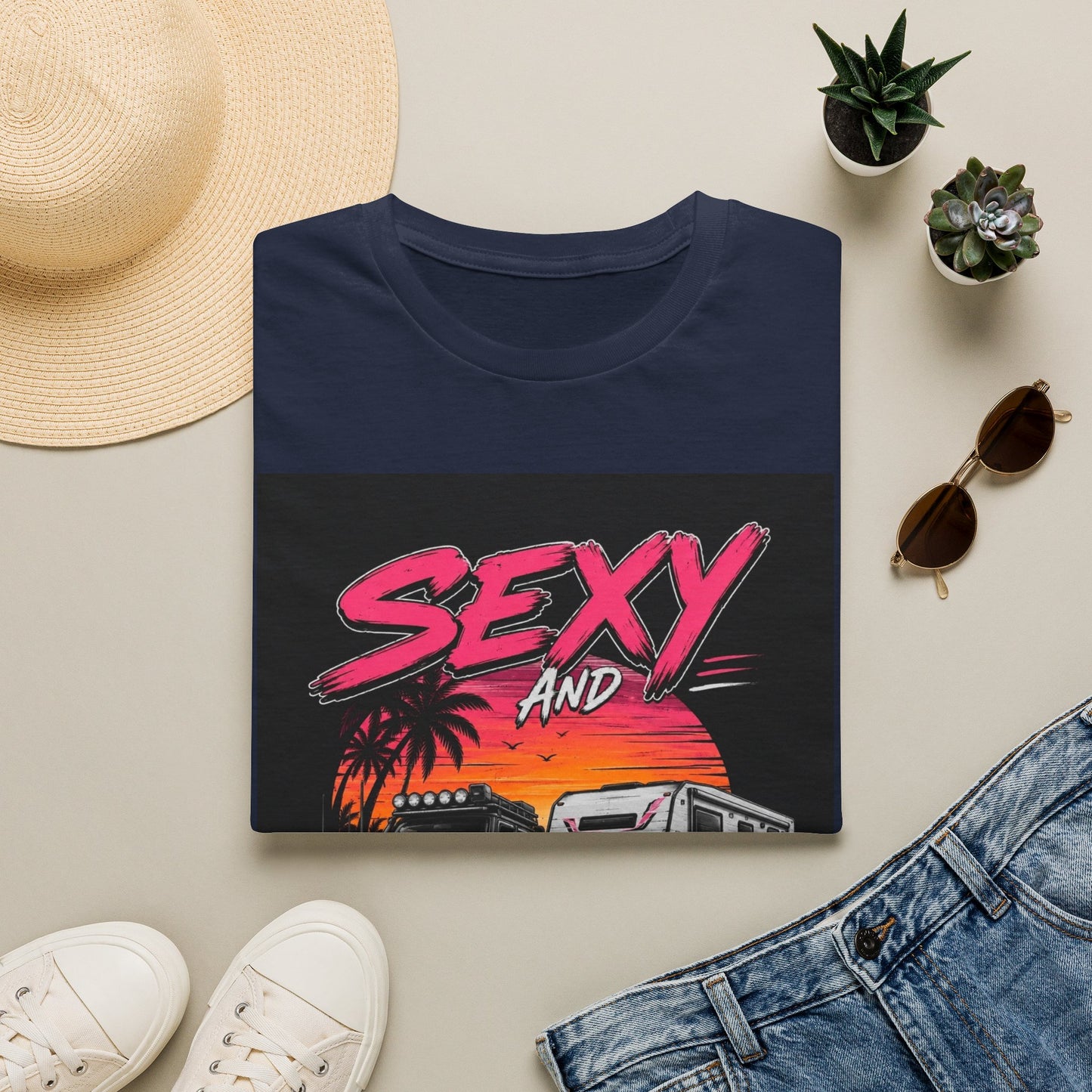 Sexy and I Tow It T‑Shirt — Retro Sunset Tow Truck Tee