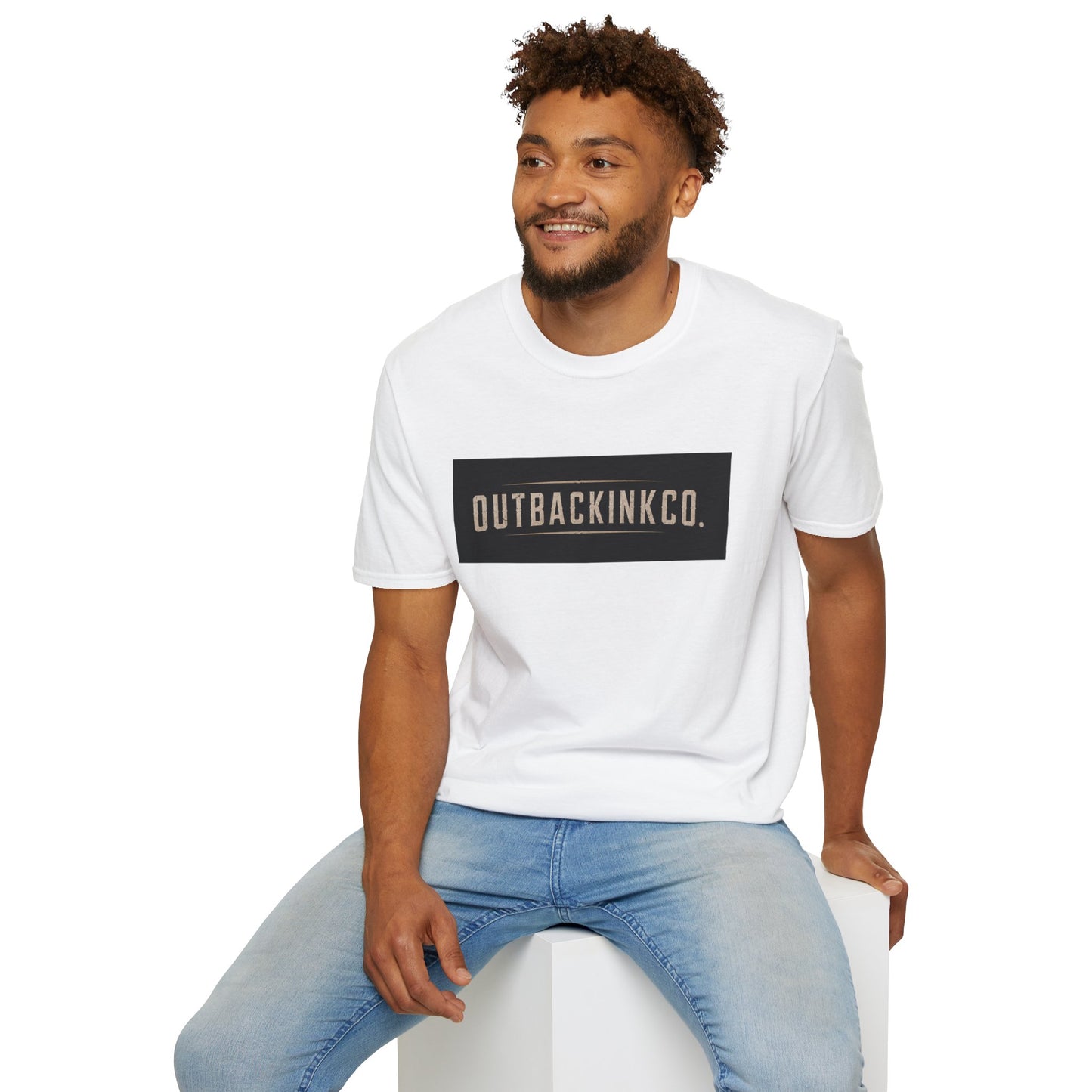 OutbackInkCo Logo T-Shirt — Minimal Vintage Box Graphic Tee