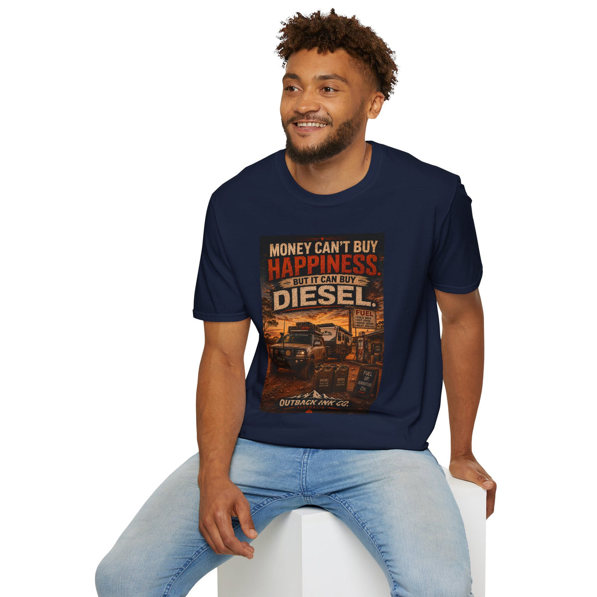 Diesel Truck Tee — "Money Can't Buy Happiness but It Can Buy Diesel" Vintage Graphic T-Shirt