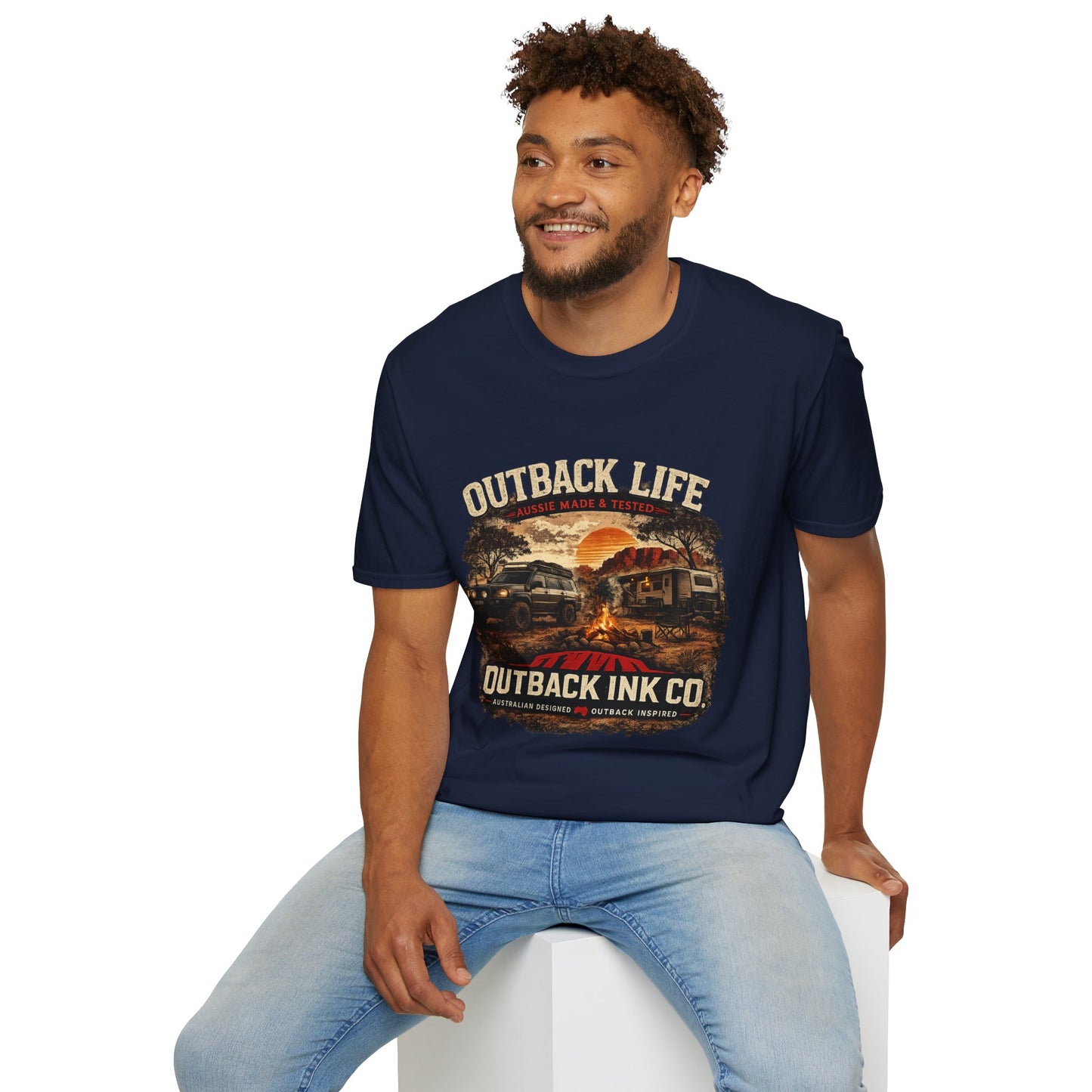 Outback Life Graphic T-Shirt — Aussie Made Caravan & Camper Sunset Tee