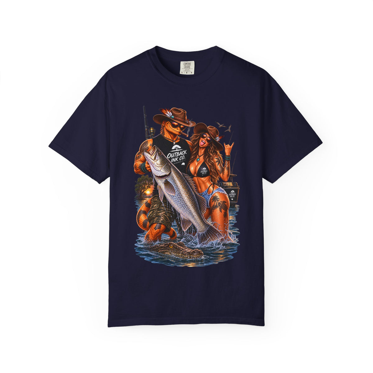 Fishing Team Graphic T-Shirt — "Catch of the Day" Retro Beach Vibe