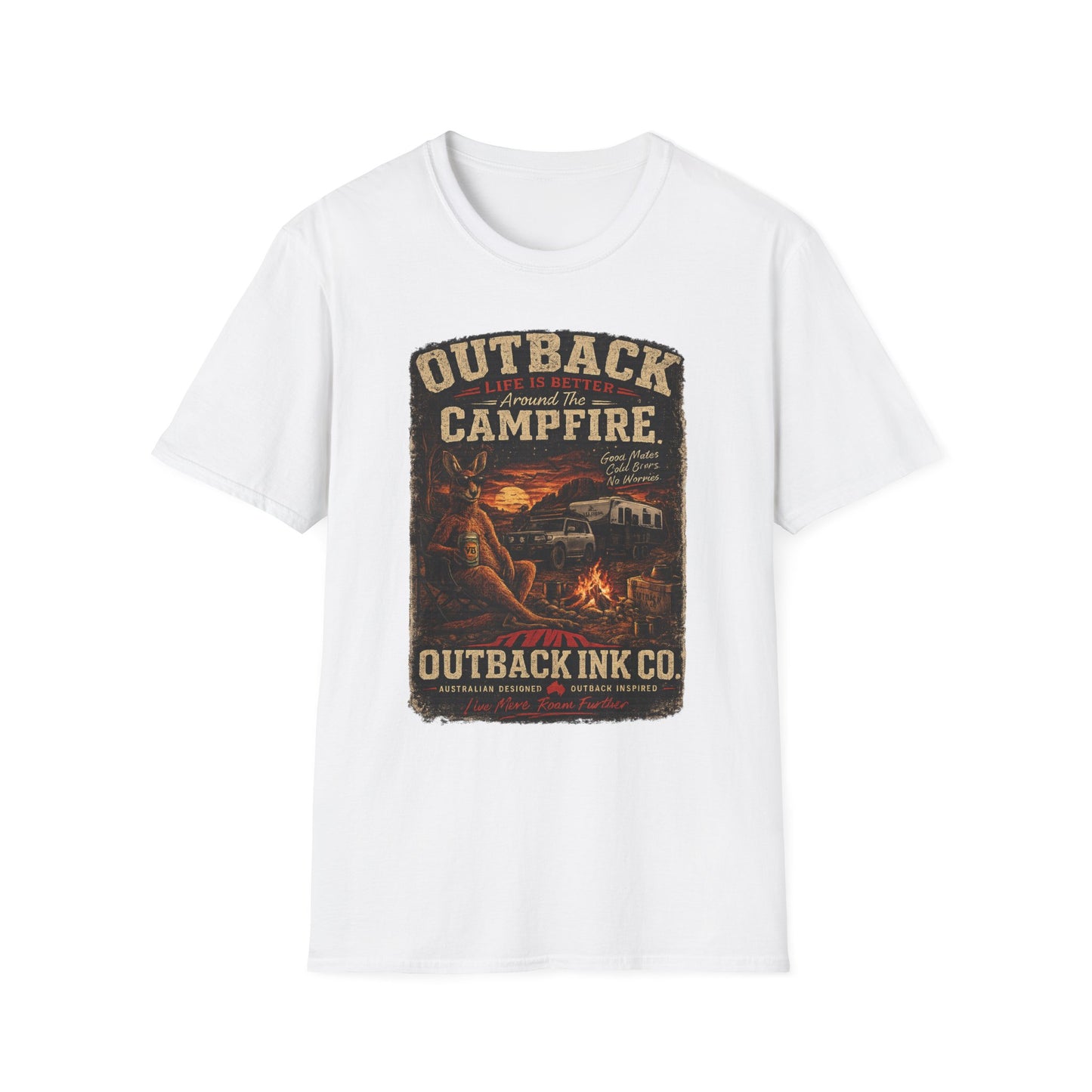 Campfire Outback T-Shirt — "Outback Campfire" Vintage Outdoor Graphic Tee