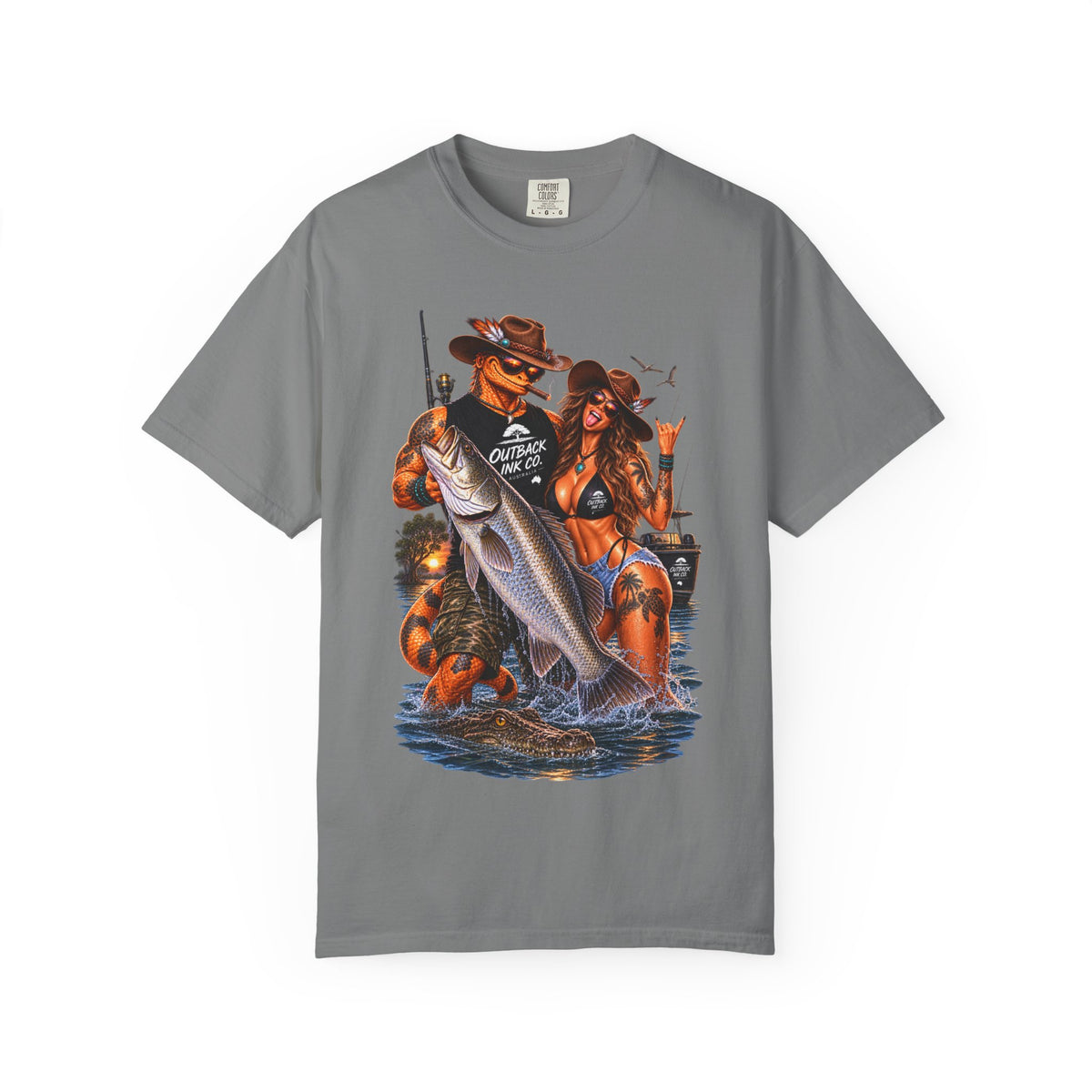 Fishing Team Graphic T-Shirt — "Catch of the Day" Retro Beach Vibe