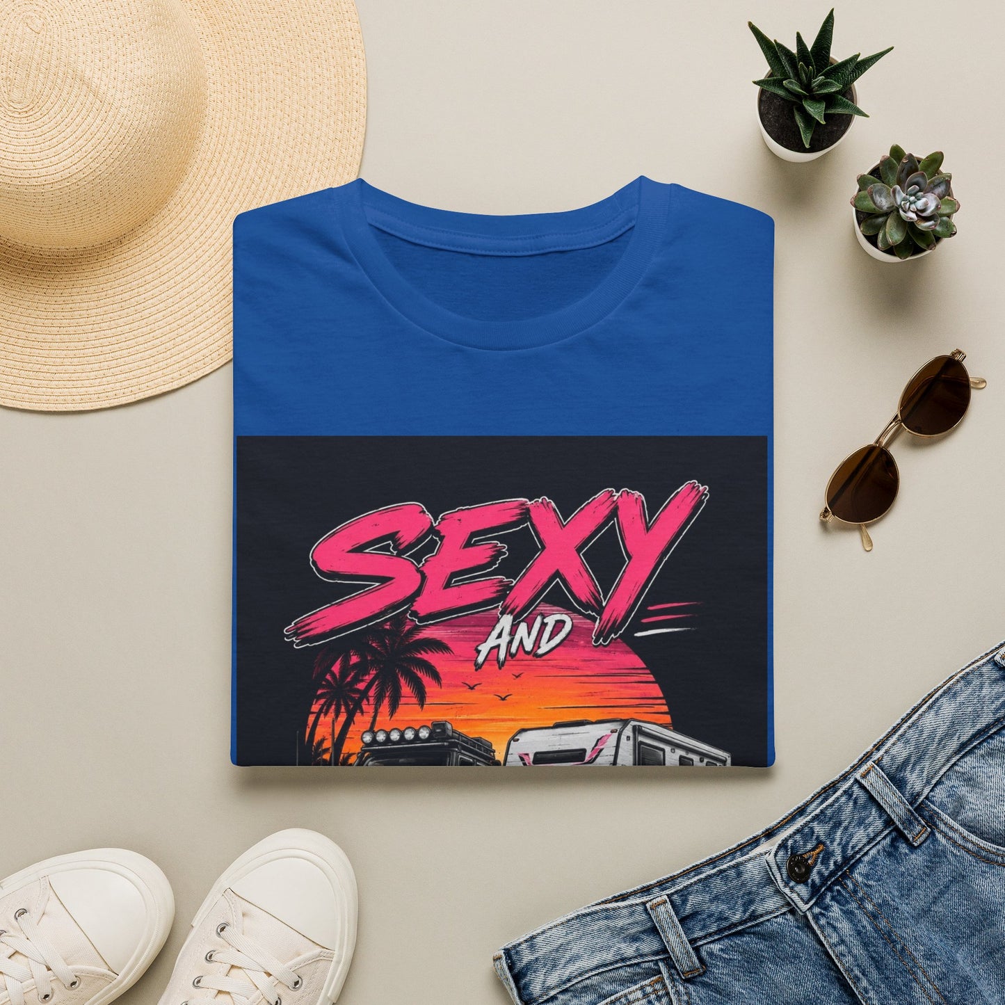 Sexy and I Tow It T‑Shirt — Retro Sunset Tow Truck Tee