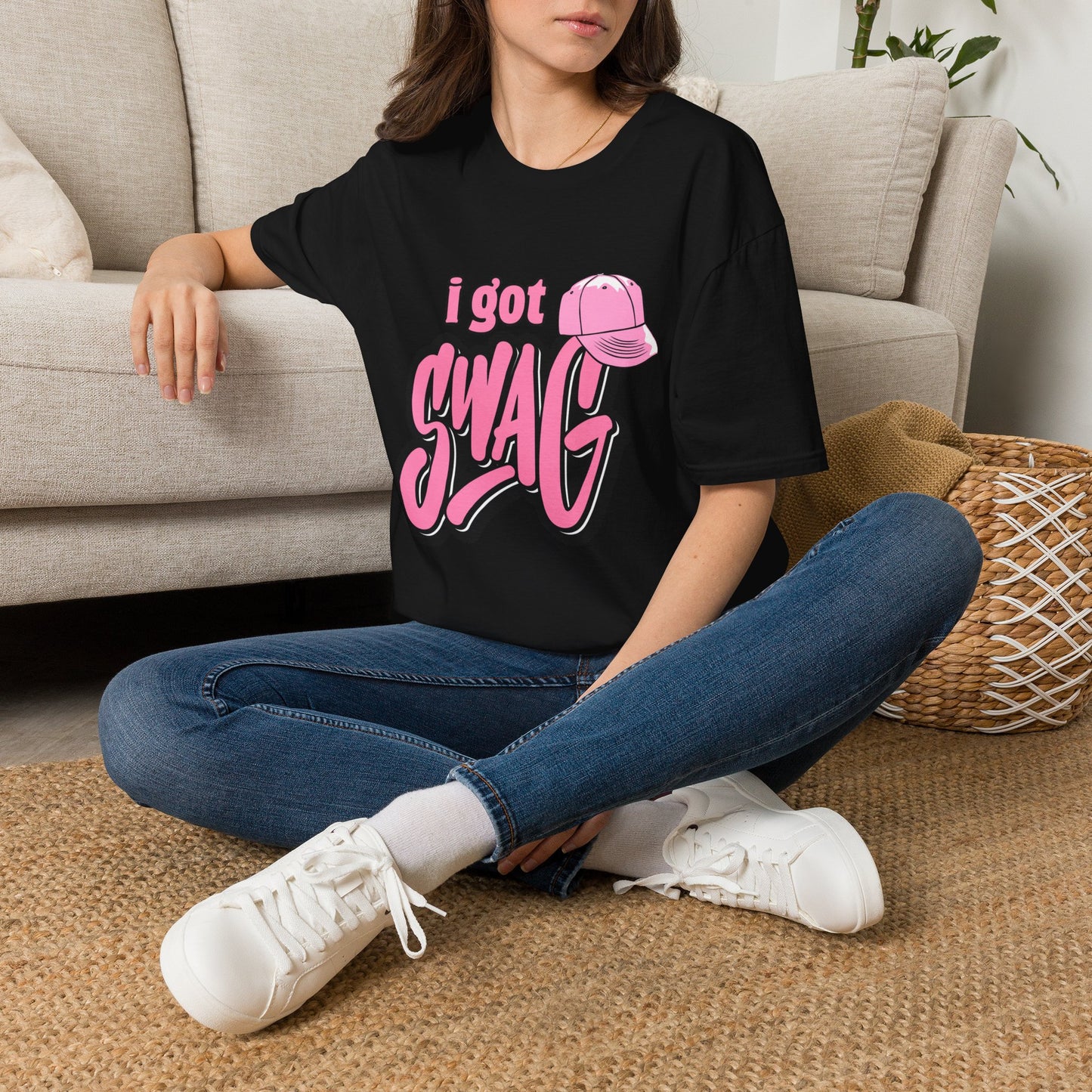 I Got Swag T-Shirt — Pink Hat Graphic Tee