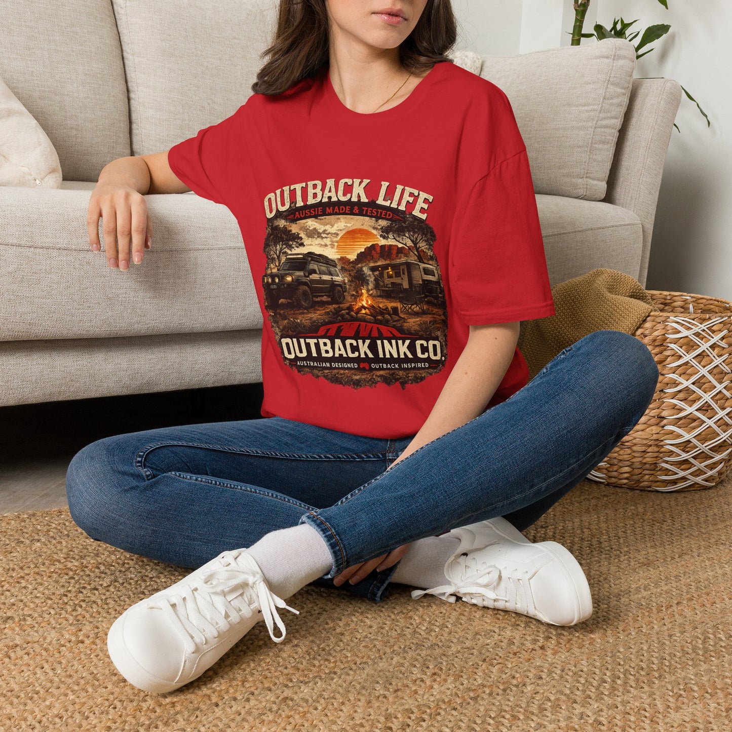 Outback Life Graphic T-Shirt — Aussie Made Caravan & Camper Sunset Tee