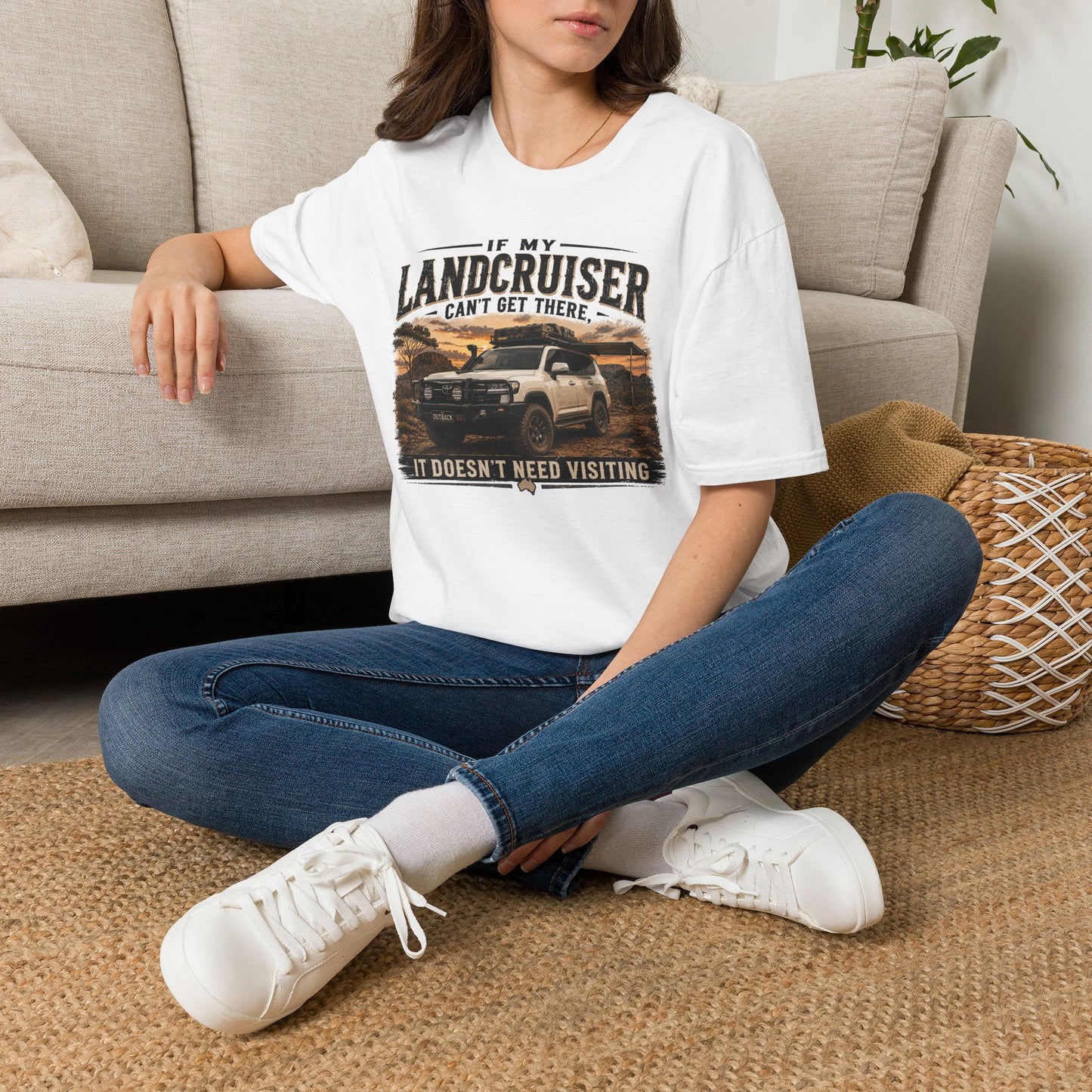 Land Cruiser Adventure T-Shirt — "If My Landcruiser Can't Get There" Graphic Tee