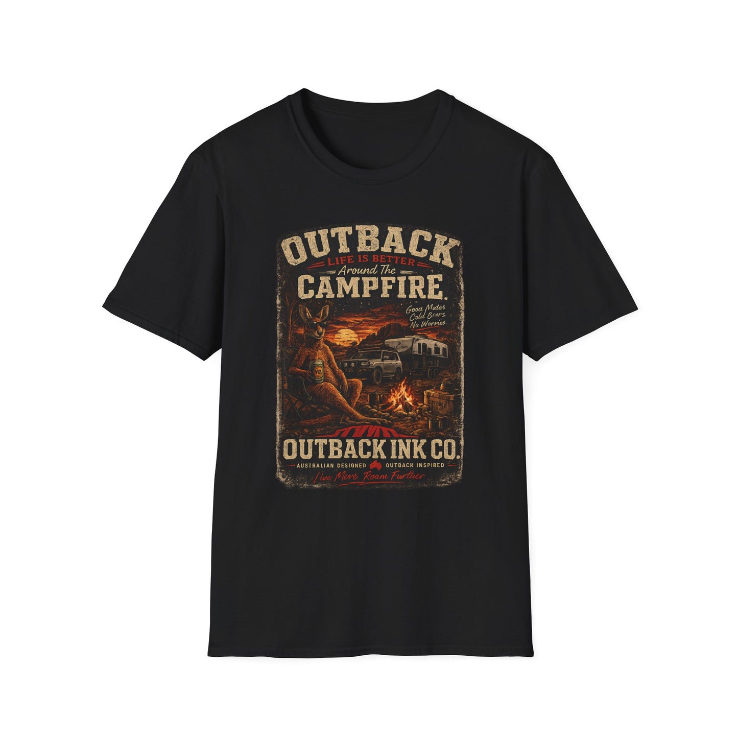 Campfire Outback T-Shirt — "Outback Campfire" Vintage Outdoor Graphic Tee