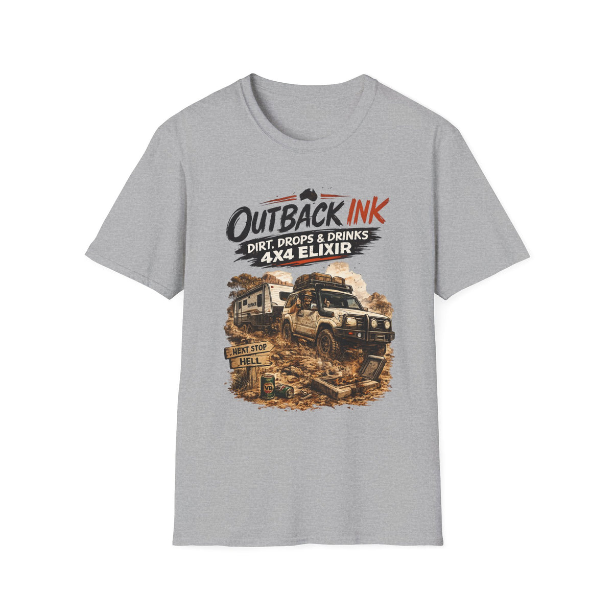 Outback Ink 4x4 T-Shirt – Dirt, Drops & Drinks Off-Road Graphic Tee