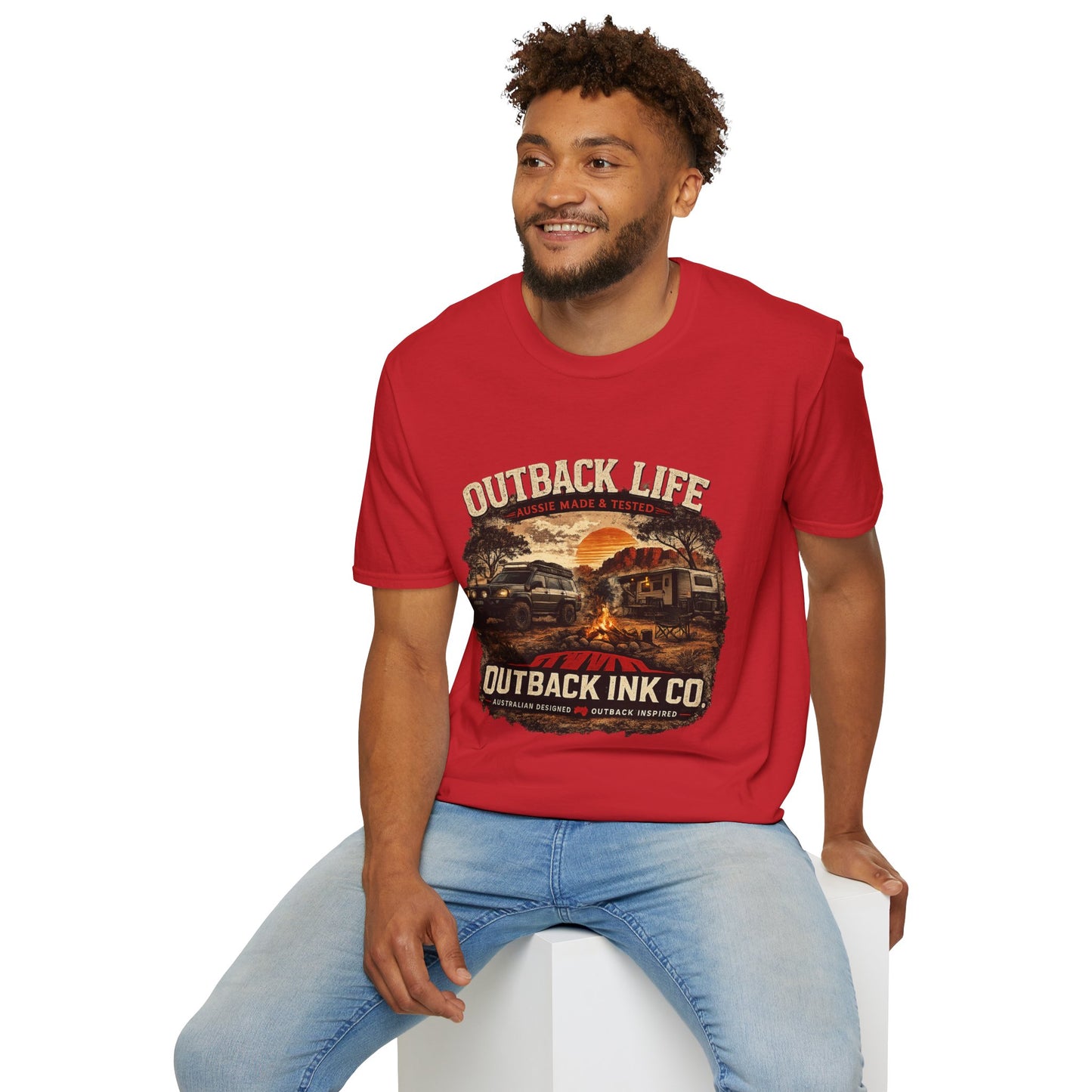 Outback Life Graphic T-Shirt — Aussie Made Caravan & Camper Sunset Tee