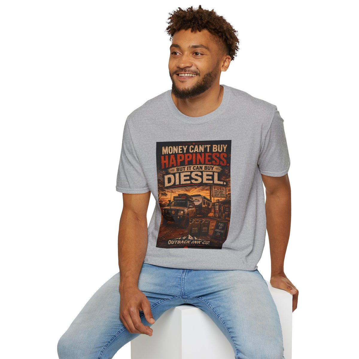 Diesel Truck Tee — "Money Can't Buy Happiness but It Can Buy Diesel" Vintage Graphic T-Shirt
