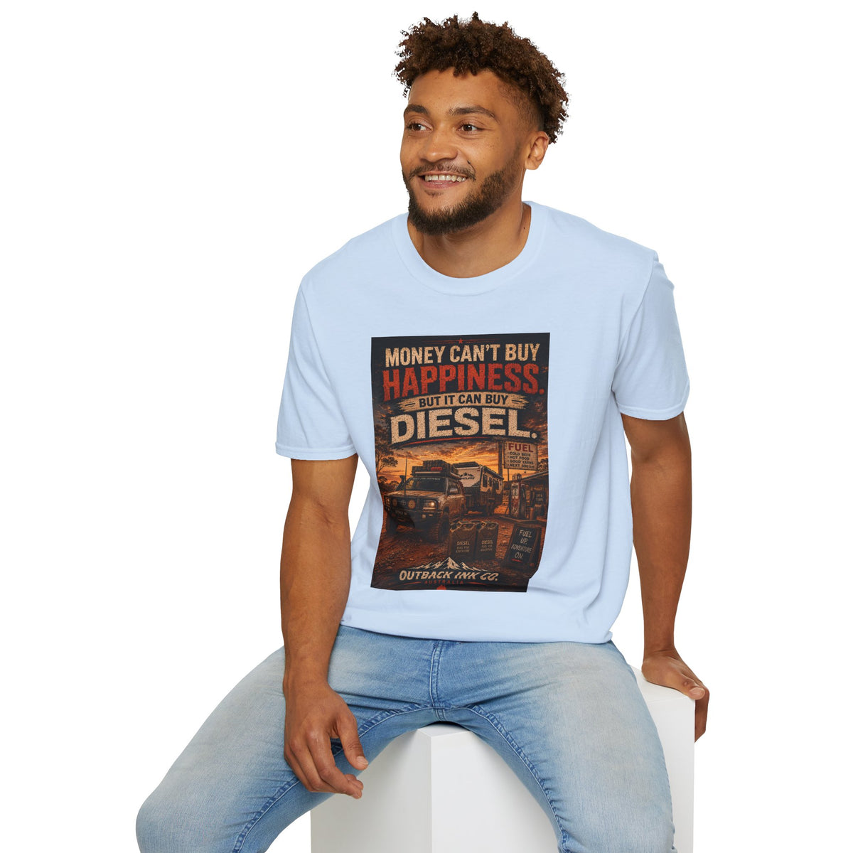 Diesel Truck Tee — "Money Can't Buy Happiness but It Can Buy Diesel" Vintage Graphic T-Shirt