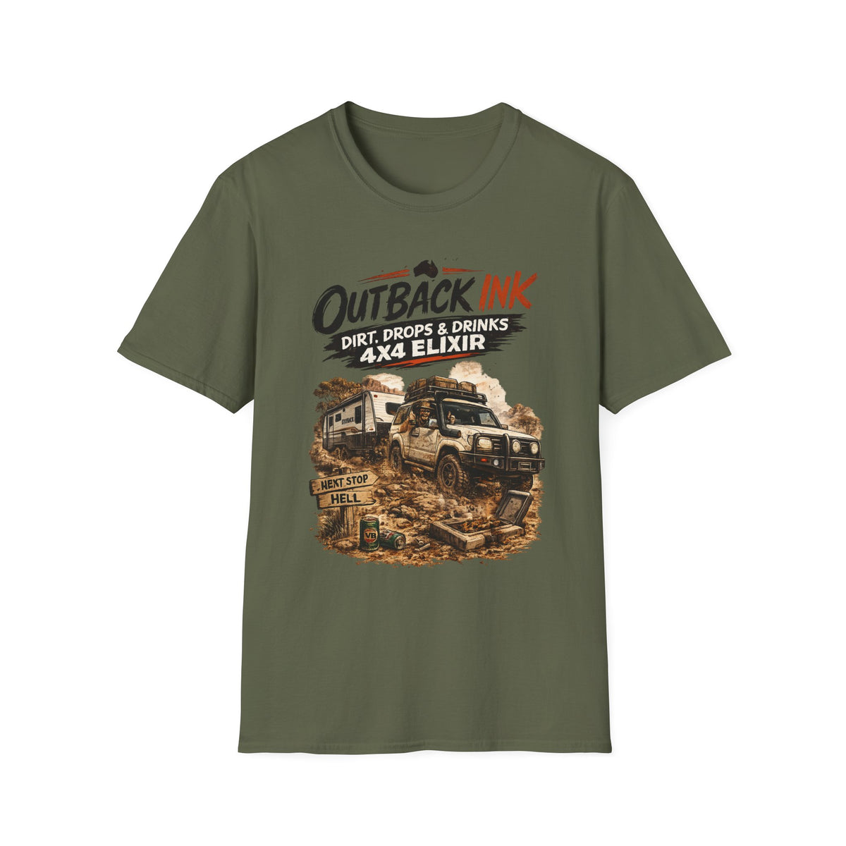 Outback Ink 4x4 T-Shirt – Dirt, Drops & Drinks Off-Road Graphic Tee