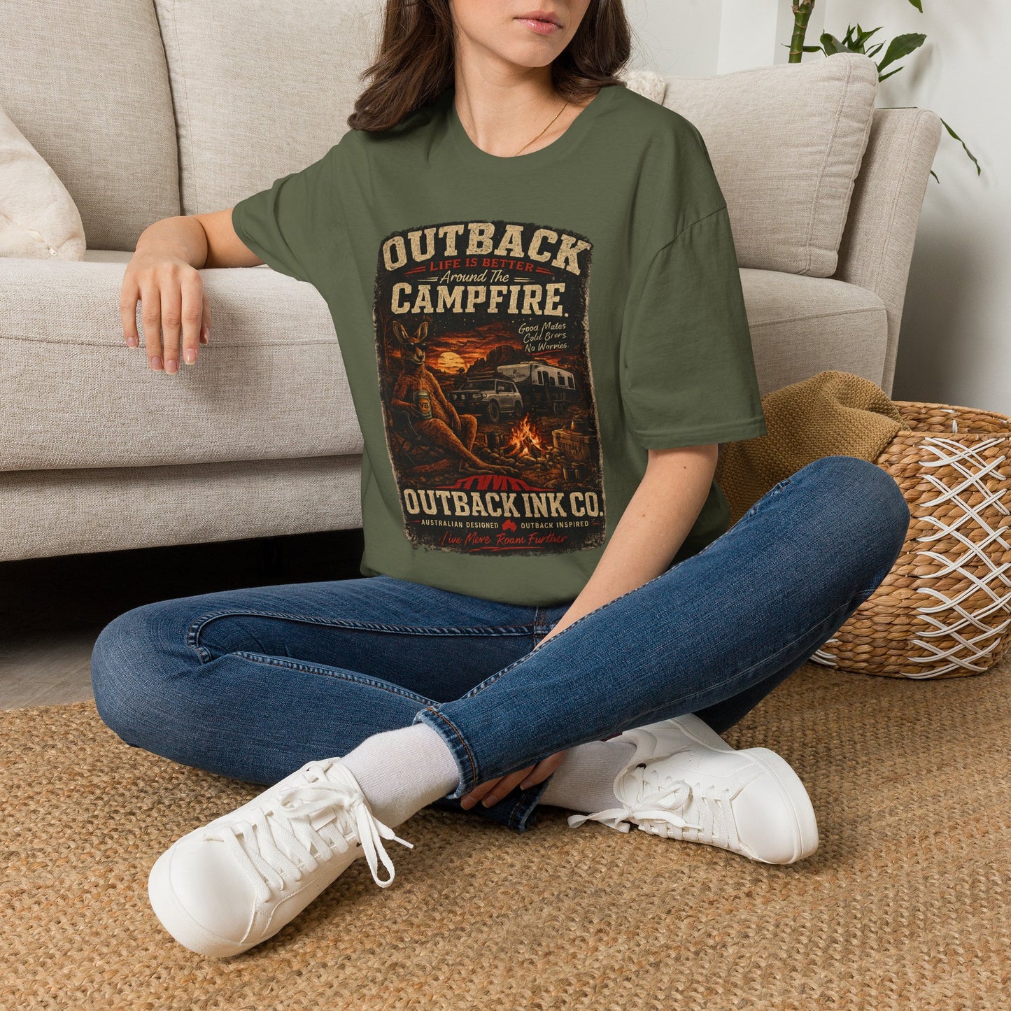 Campfire Outback T-Shirt — "Outback Campfire" Vintage Outdoor Graphic Tee