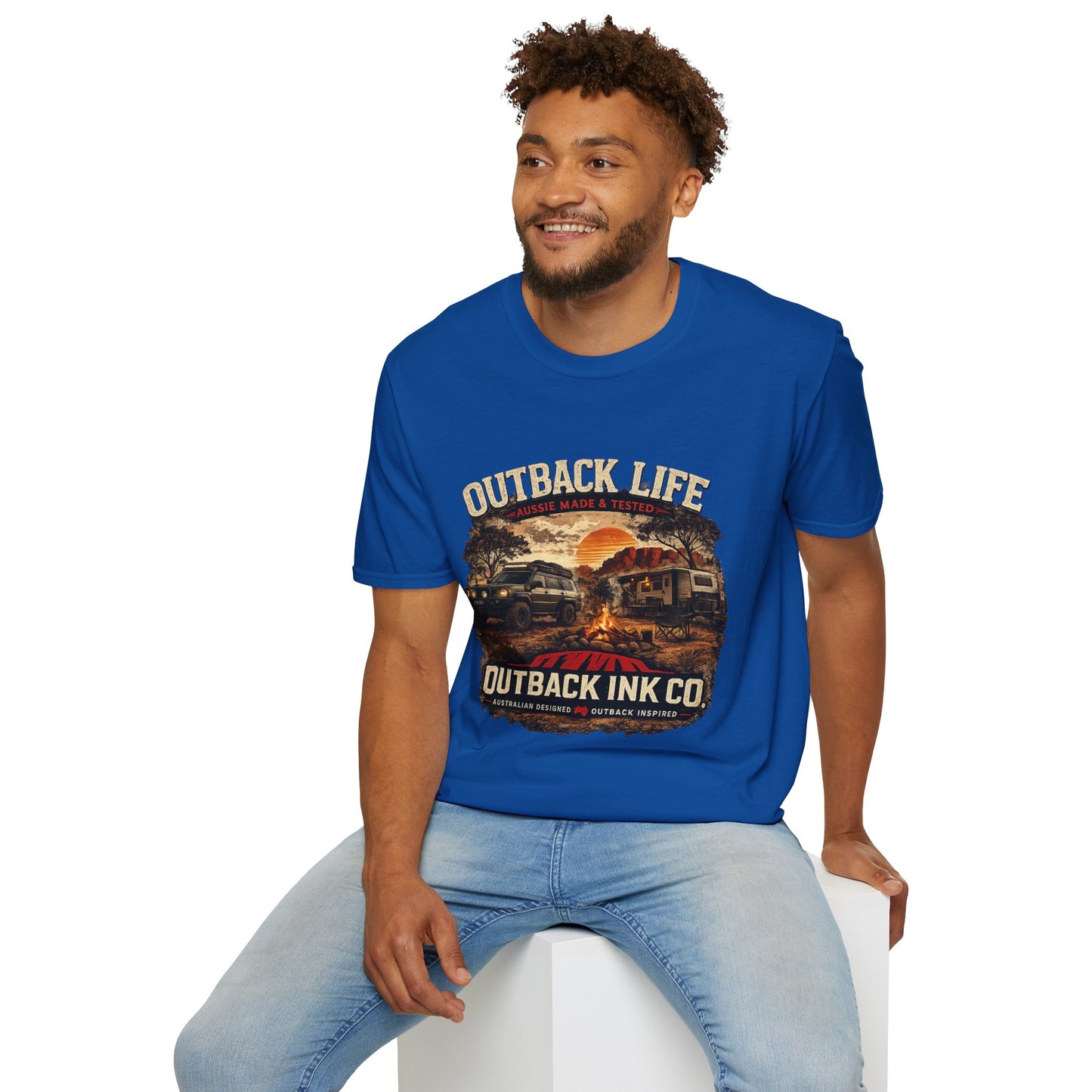Outback Life Graphic T-Shirt — Aussie Made Caravan & Camper Sunset Tee