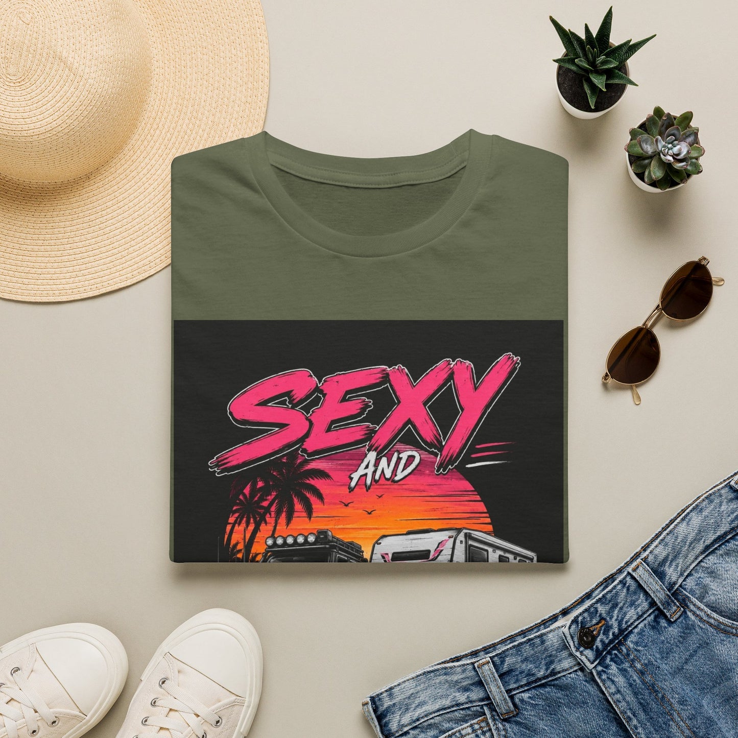 Sexy and I Tow It T‑Shirt — Retro Sunset Tow Truck Tee