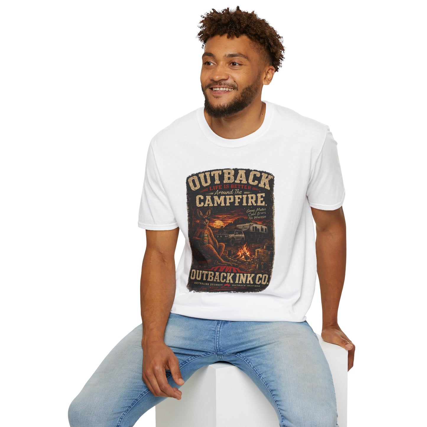 Campfire Outback T-Shirt — "Outback Campfire" Vintage Outdoor Graphic Tee