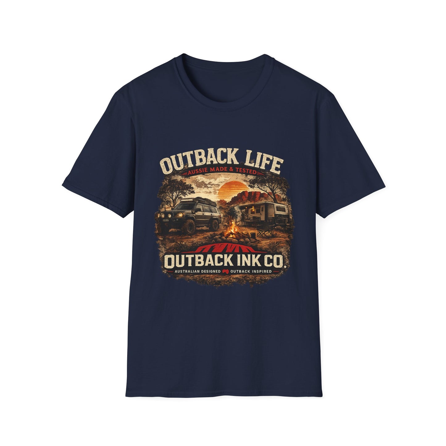 Outback Life Graphic T-Shirt — Aussie Made Caravan & Camper Sunset Tee