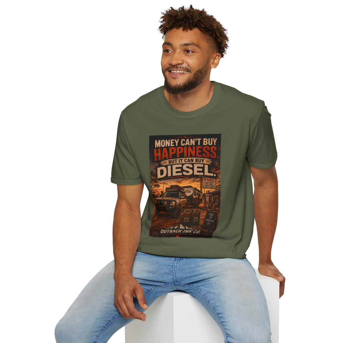 Diesel Truck Tee — "Money Can't Buy Happiness but It Can Buy Diesel" Vintage Graphic T-Shirt