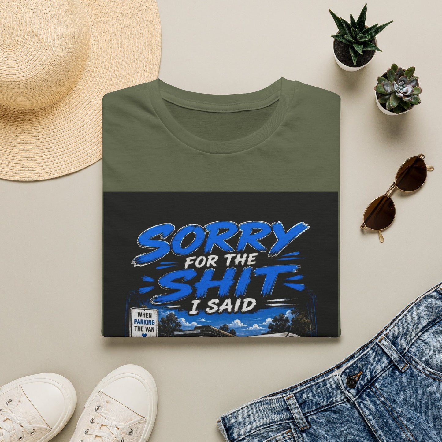 T-Shirt — "Sorry for the Shit I Said When Parking the Van" Graphic Tee