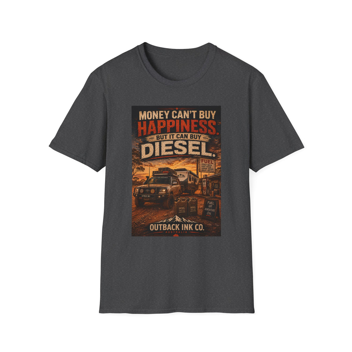 Diesel Truck Tee — "Money Can't Buy Happiness but It Can Buy Diesel" Vintage Graphic T-Shirt