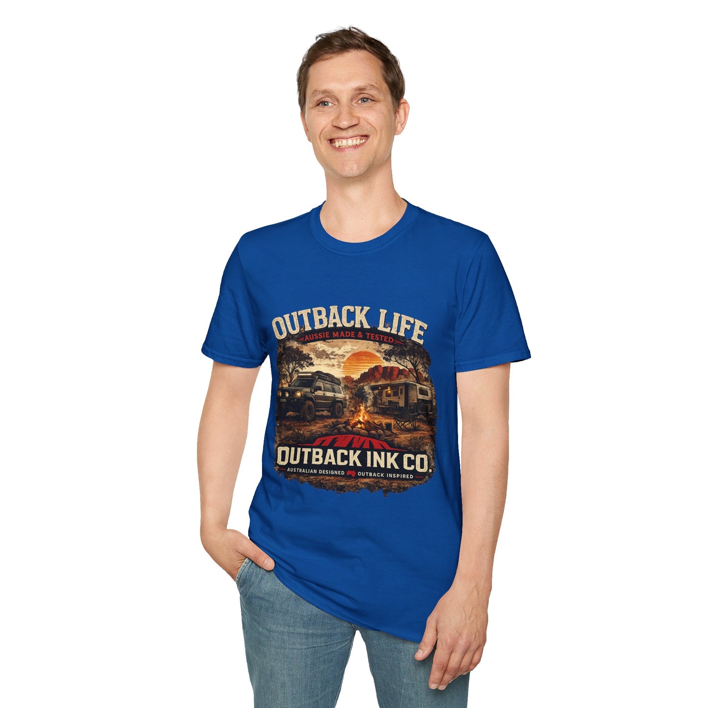 Outback Life Graphic T-Shirt — Aussie Made Caravan & Camper Sunset Tee