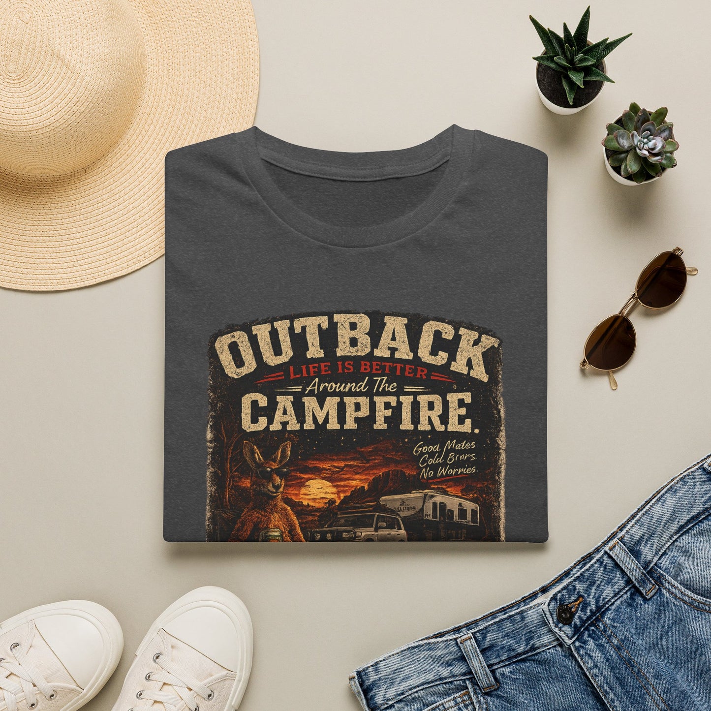 Campfire Outback T-Shirt — "Outback Campfire" Vintage Outdoor Graphic Tee