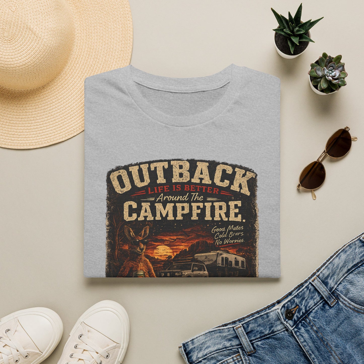 Campfire Outback T-Shirt — "Outback Campfire" Vintage Outdoor Graphic Tee