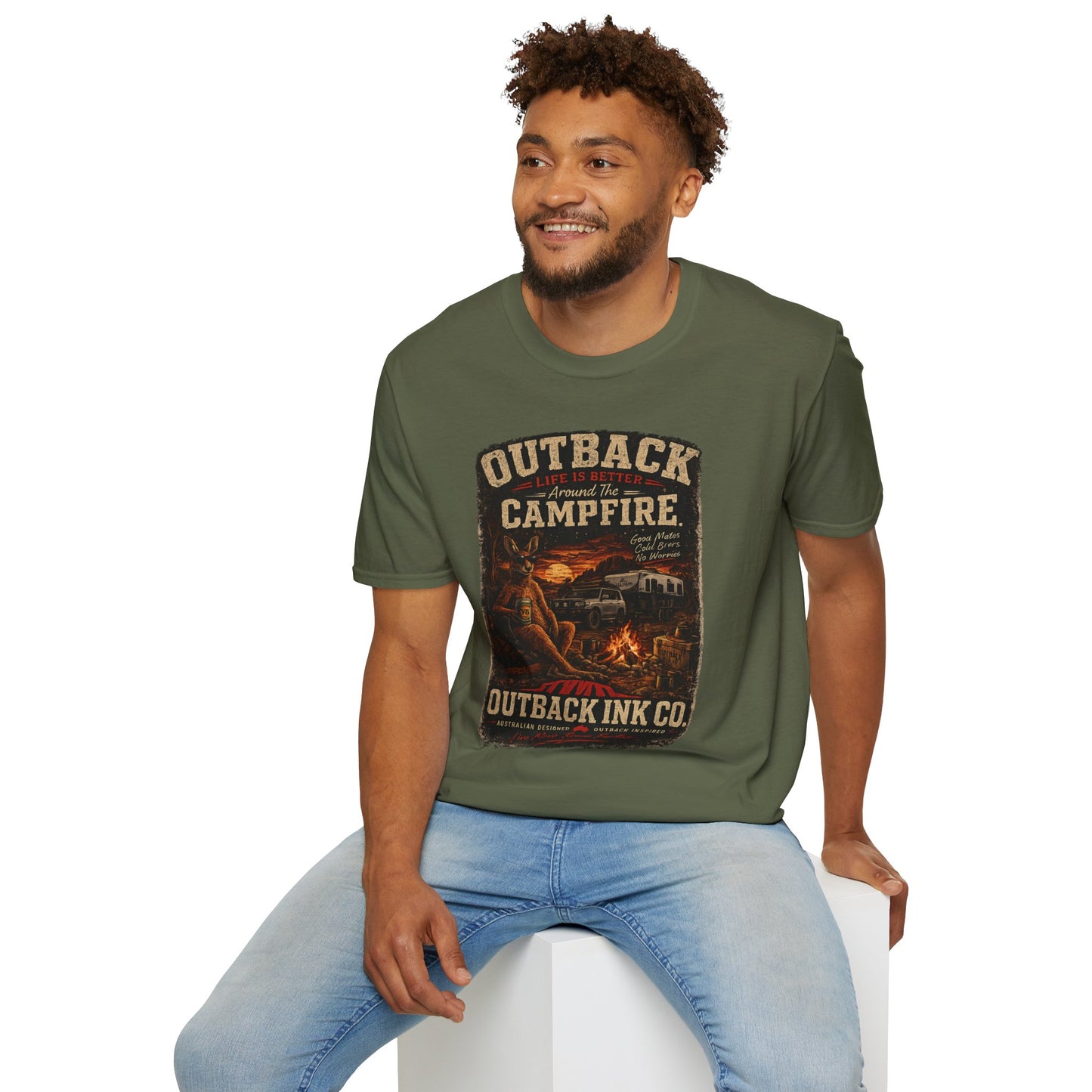 Campfire Outback T-Shirt — "Outback Campfire" Vintage Outdoor Graphic Tee