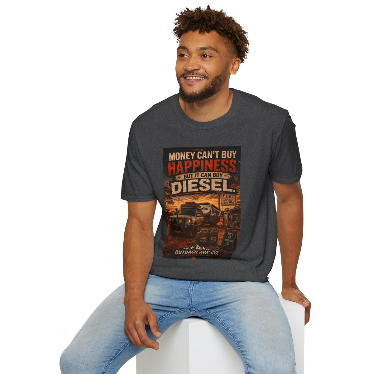 Diesel Truck Tee — "Money Can't Buy Happiness but It Can Buy Diesel" Vintage Graphic T-Shirt