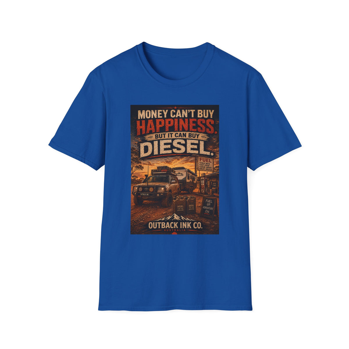 Diesel Truck Tee — "Money Can't Buy Happiness but It Can Buy Diesel" Vintage Graphic T-Shirt