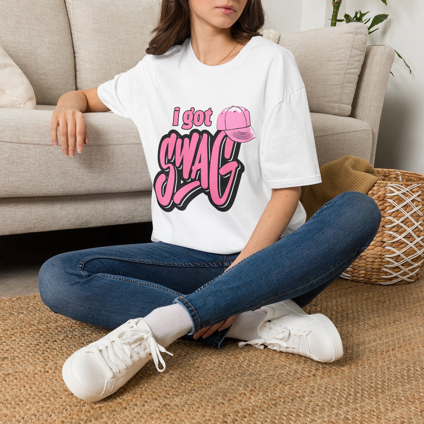 I Got Swag T-Shirt — Pink Hat Graphic Tee