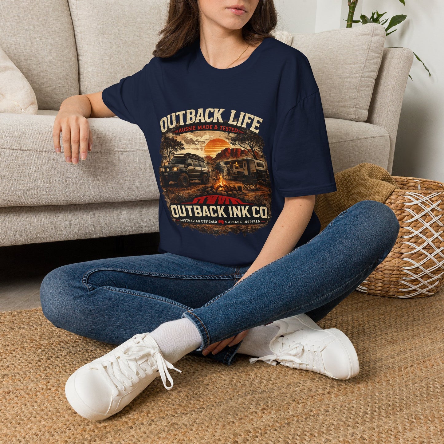 Outback Life Graphic T-Shirt — Aussie Made Caravan & Camper Sunset Tee