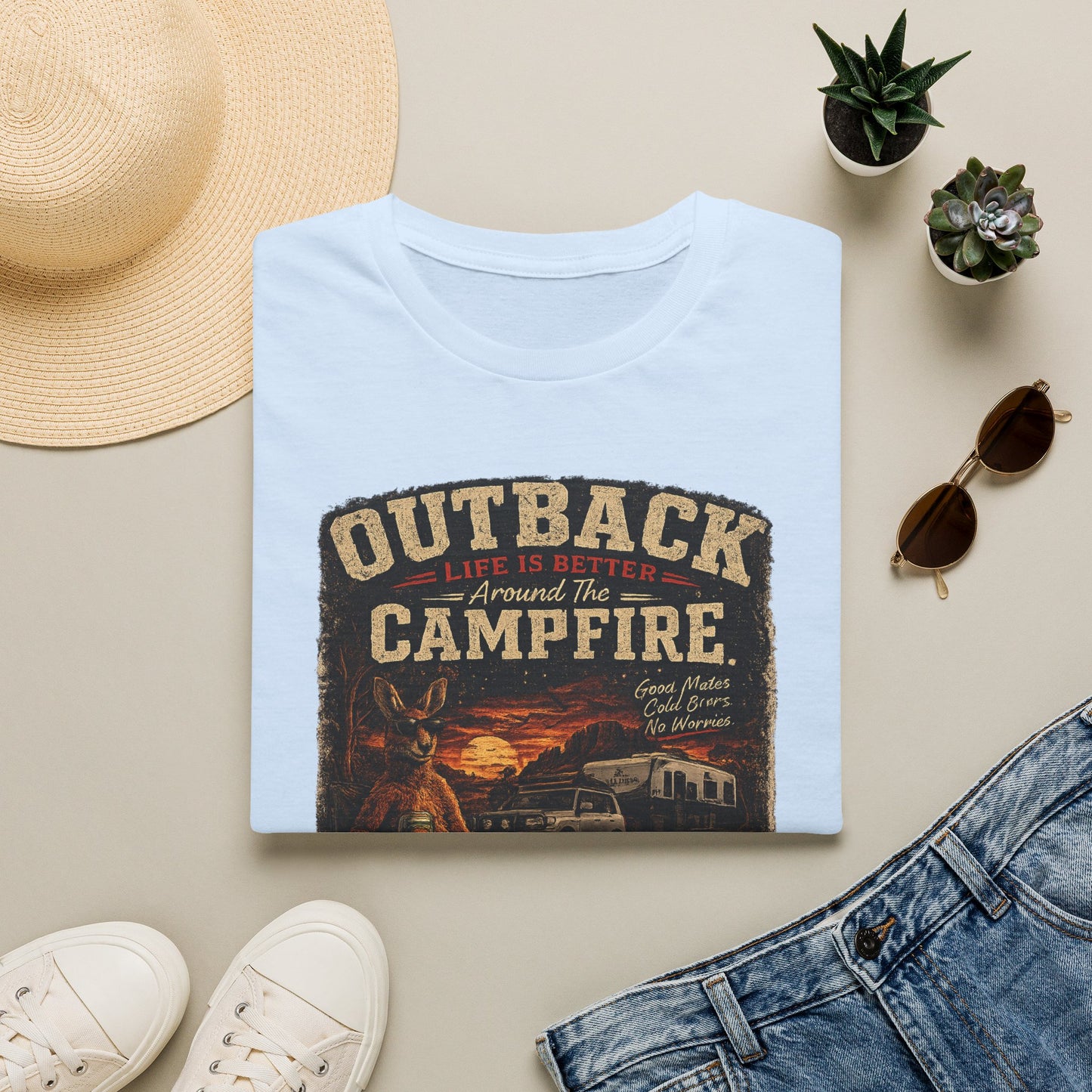 Campfire Outback T-Shirt — "Outback Campfire" Vintage Outdoor Graphic Tee