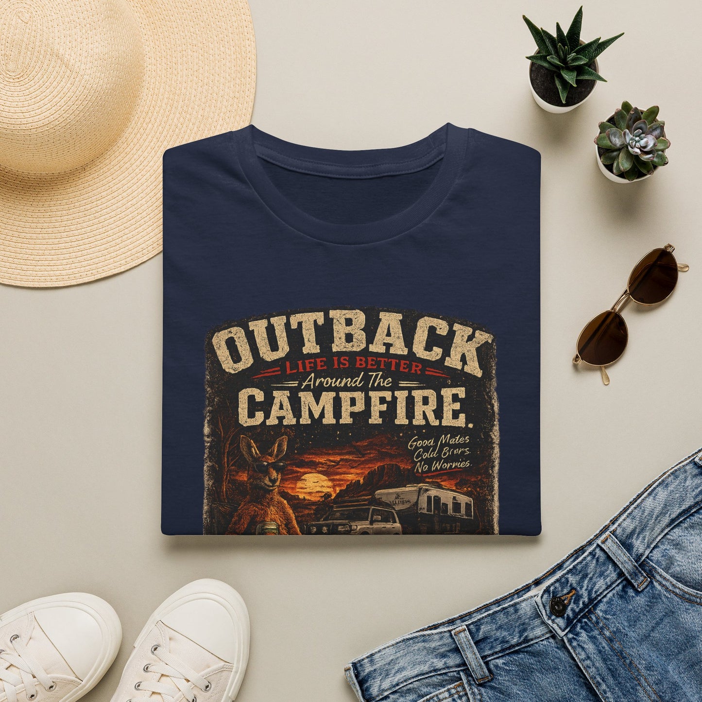 Campfire Outback T-Shirt — "Outback Campfire" Vintage Outdoor Graphic Tee