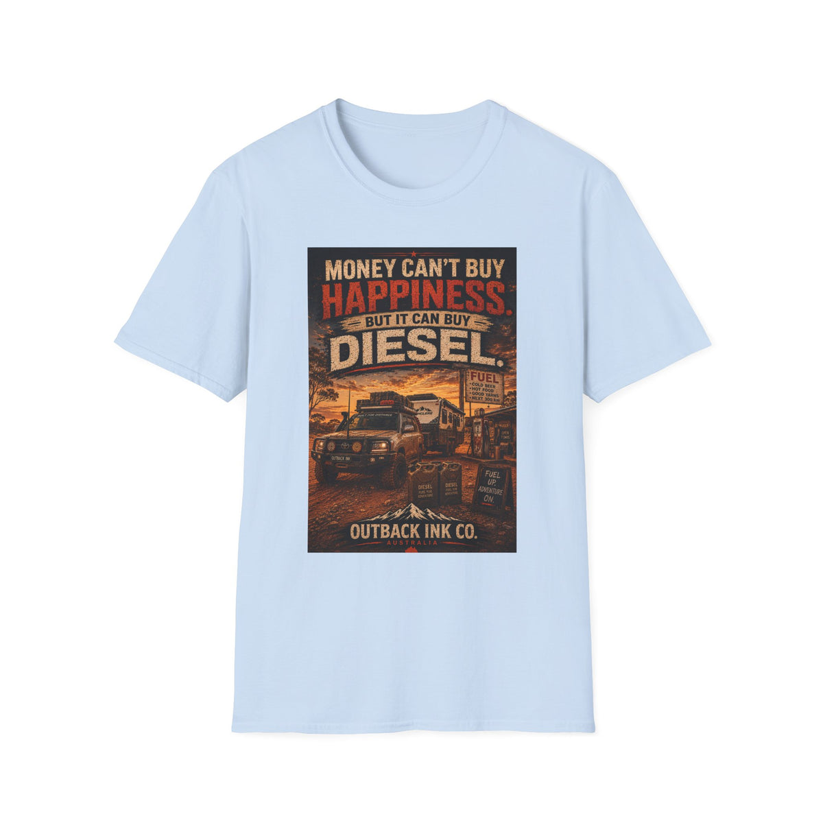 Diesel Truck Tee — "Money Can't Buy Happiness but It Can Buy Diesel" Vintage Graphic T-Shirt