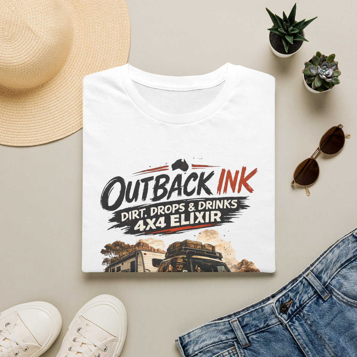 Outback Ink 4x4 T-Shirt – Dirt, Drops & Drinks Off-Road Graphic Tee