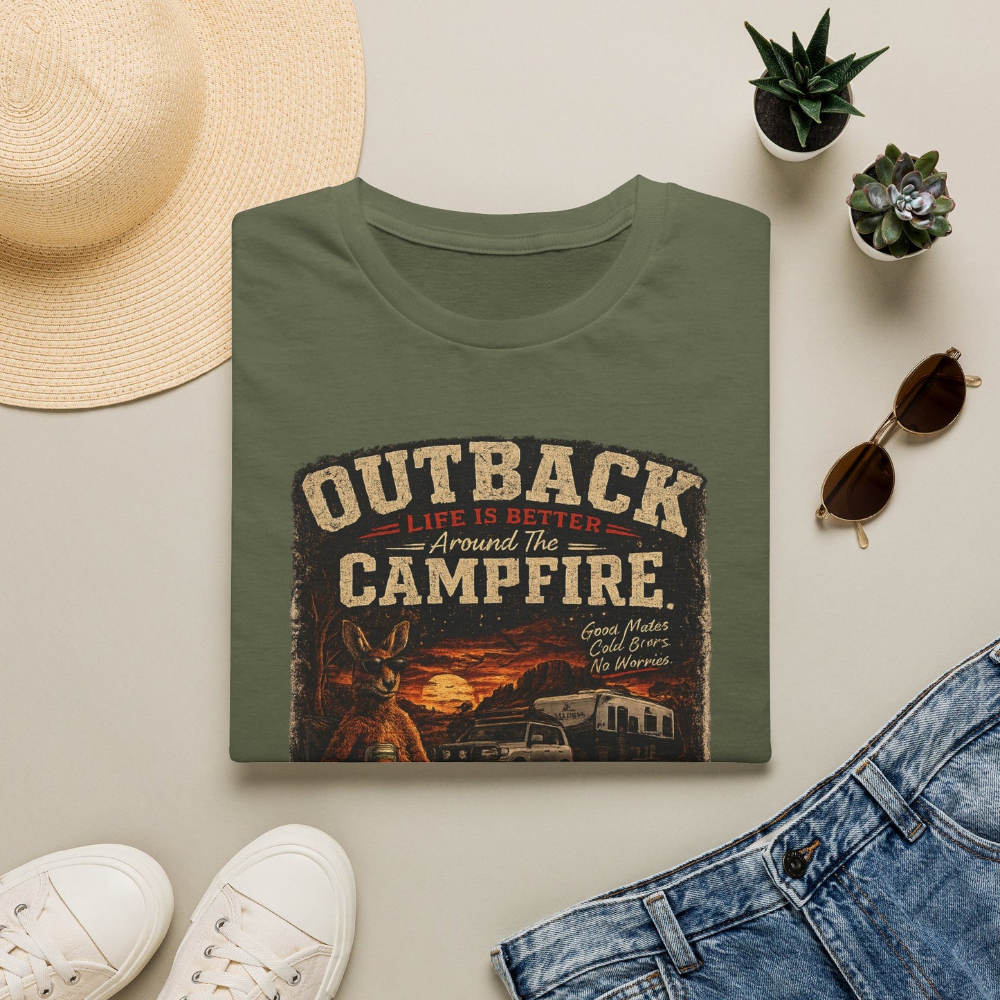 Campfire Outback T-Shirt — "Outback Campfire" Vintage Outdoor Graphic Tee