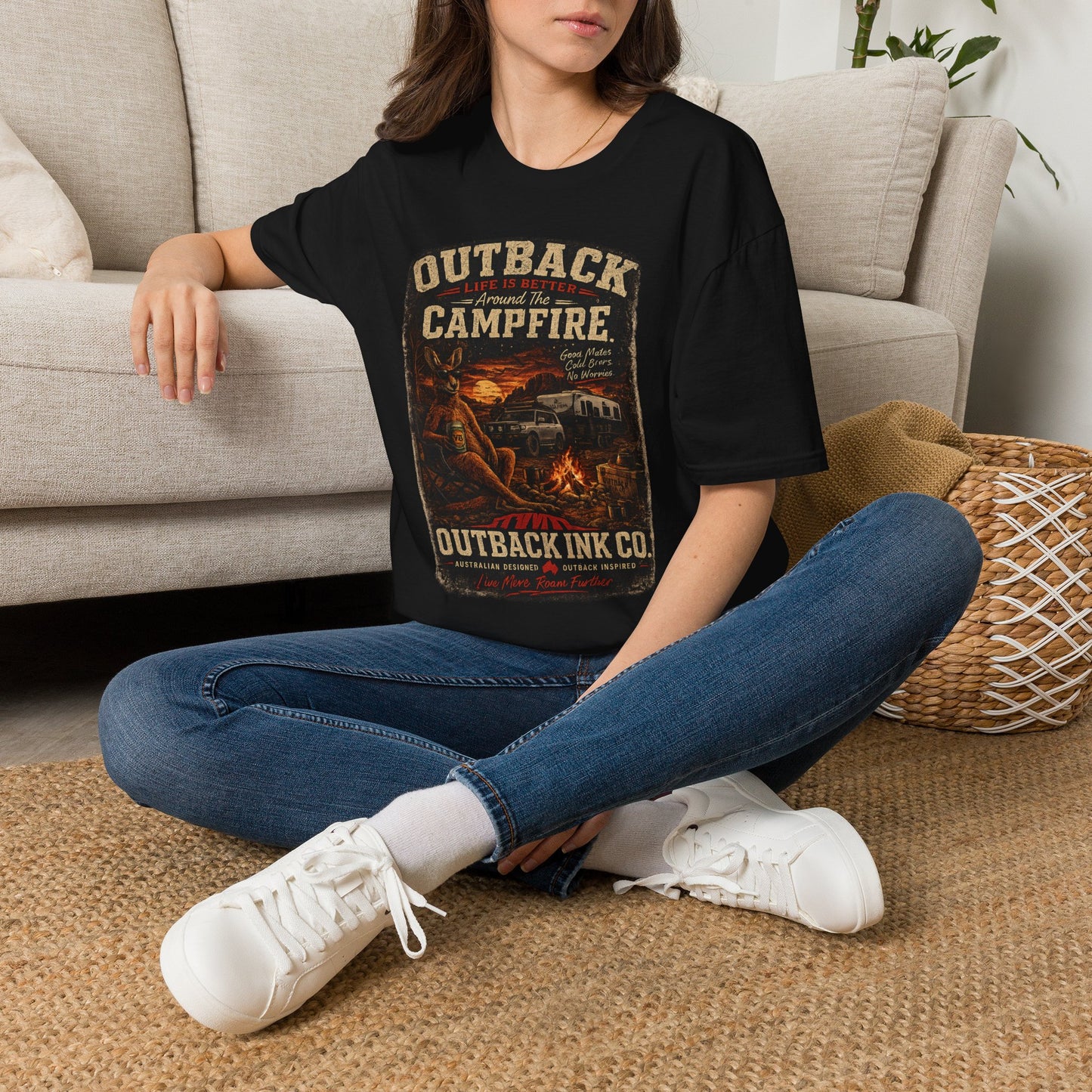 Campfire Outback T-Shirt — "Outback Campfire" Vintage Outdoor Graphic Tee