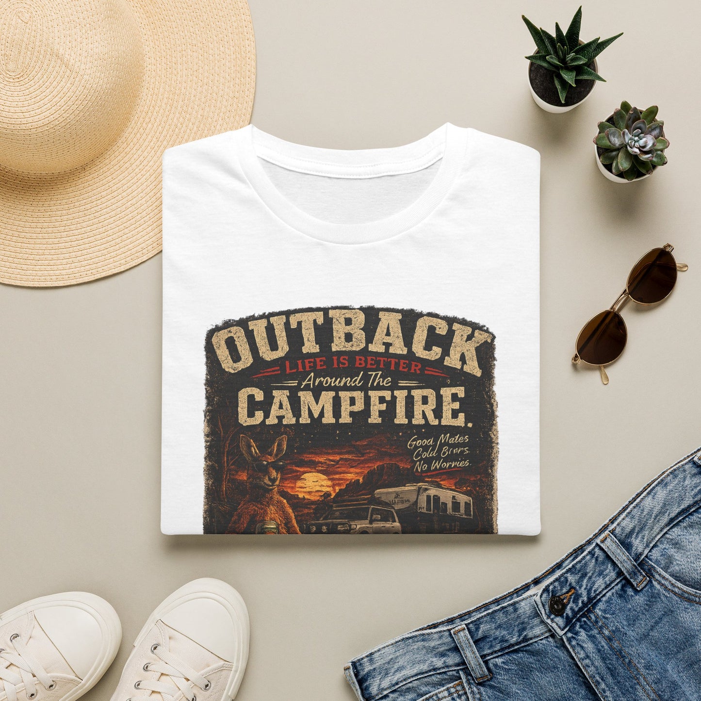 Campfire Outback T-Shirt — "Outback Campfire" Vintage Outdoor Graphic Tee