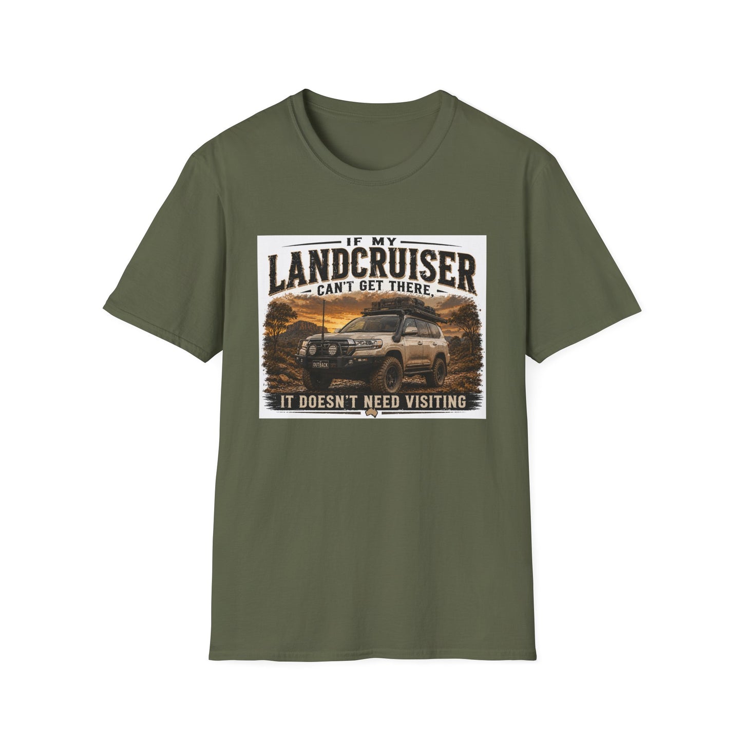 LandCruiser Adventure T‑Shirt — “If My LandCruiser Can’t Get There…” Off‑Road Tee