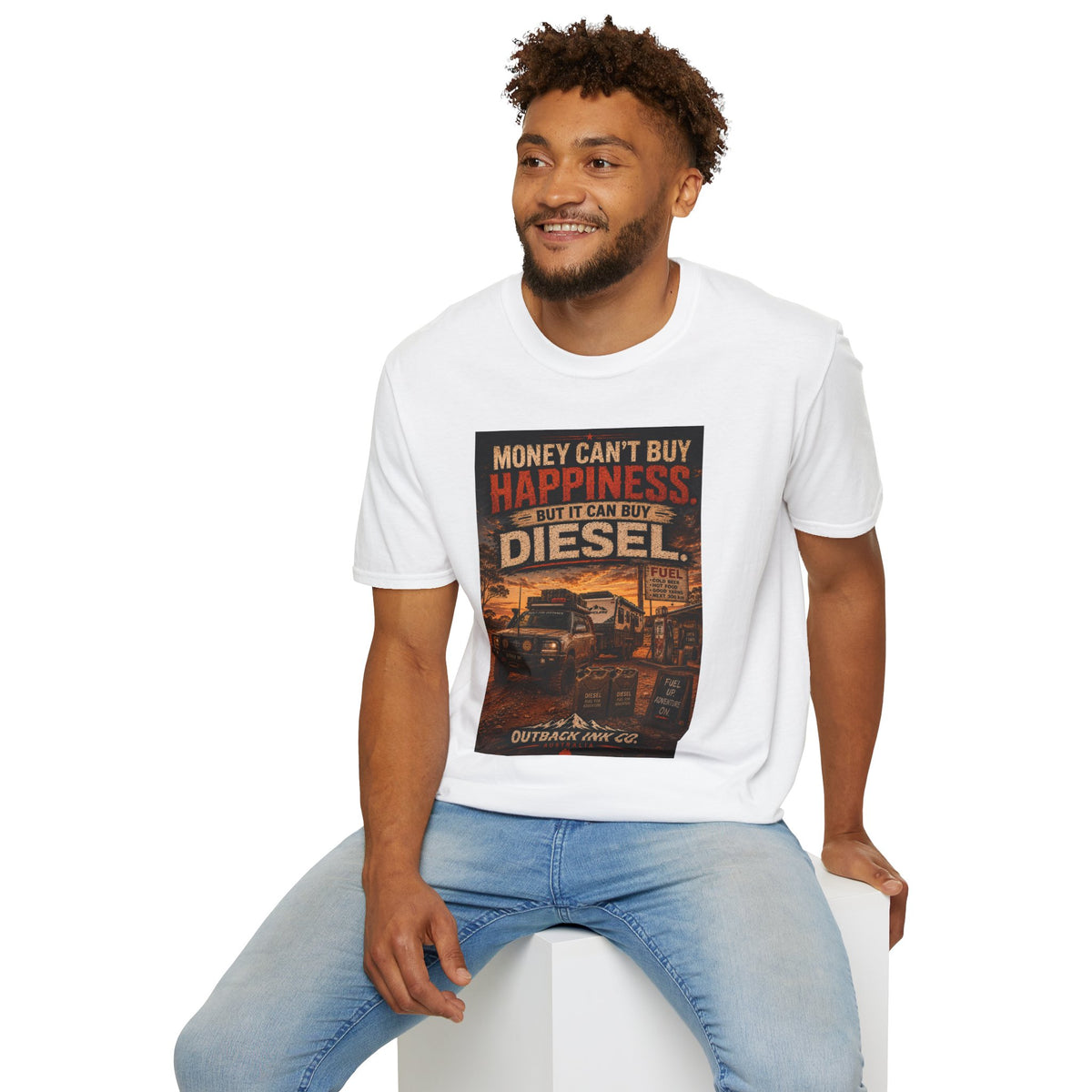 Diesel Truck Tee — "Money Can't Buy Happiness but It Can Buy Diesel" Vintage Graphic T-Shirt